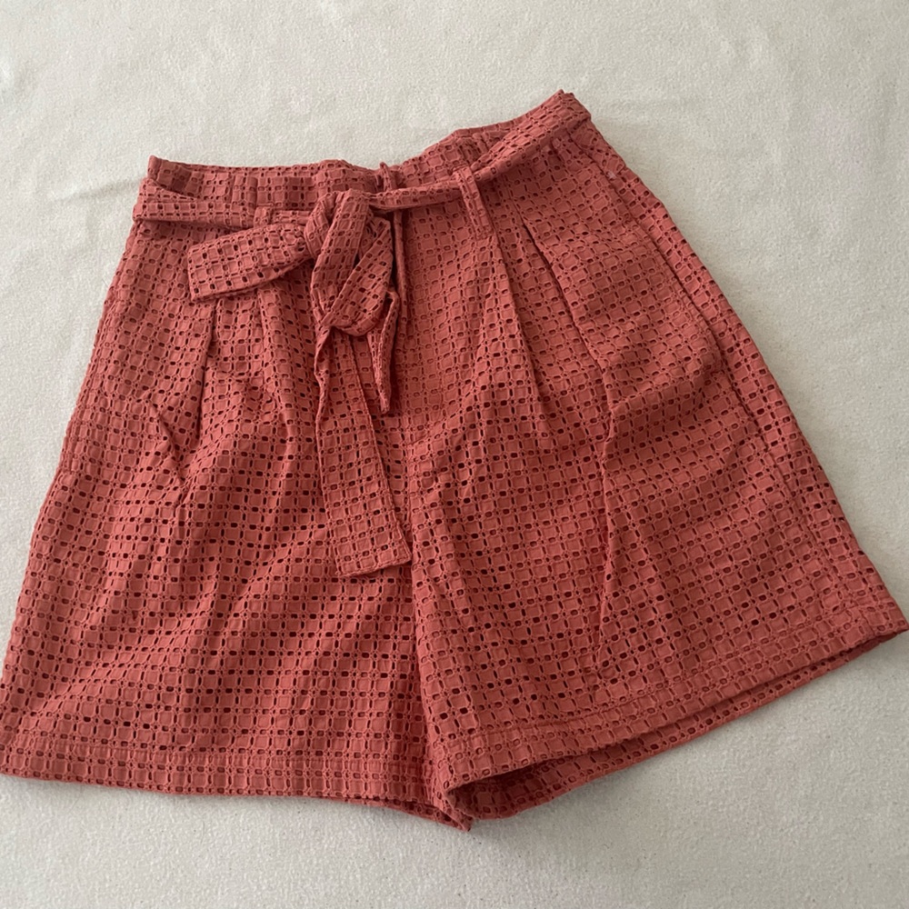 Brand new without tags Coral colored shorts size 12 from A New Day with a belt.